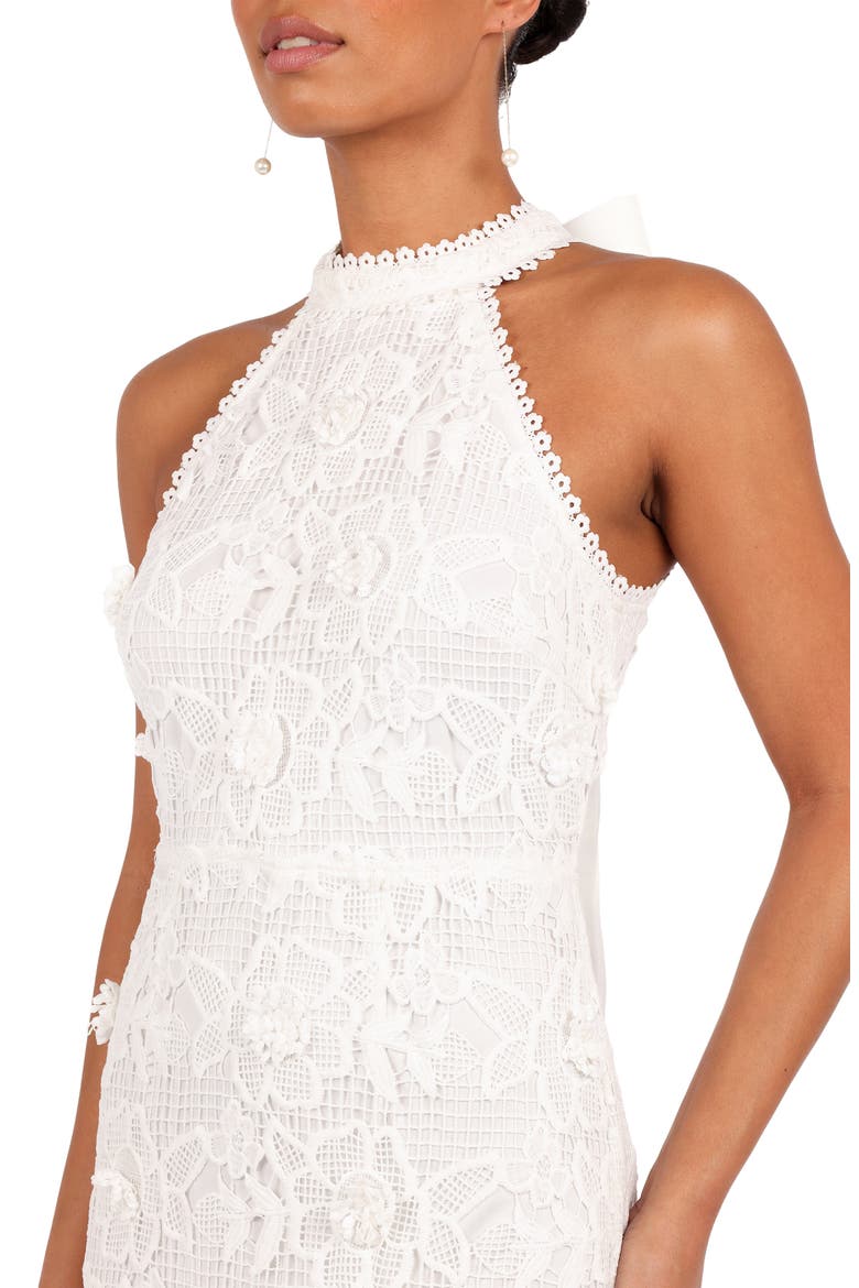 Adaln Halter Lace Midi Dress, Alternate, color, WHITE