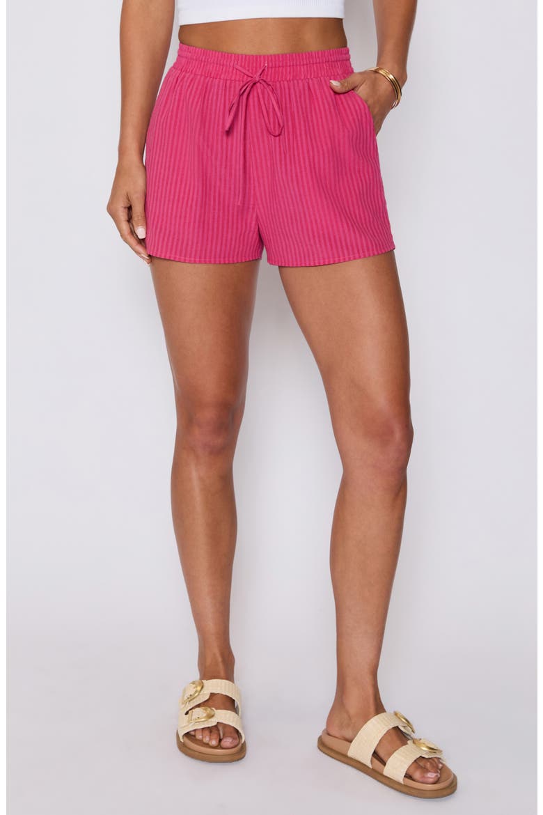 Mara Stripe Drawstring Waist Shorts (Nordstrom Exclusive), Main, color, STRIPED PINK