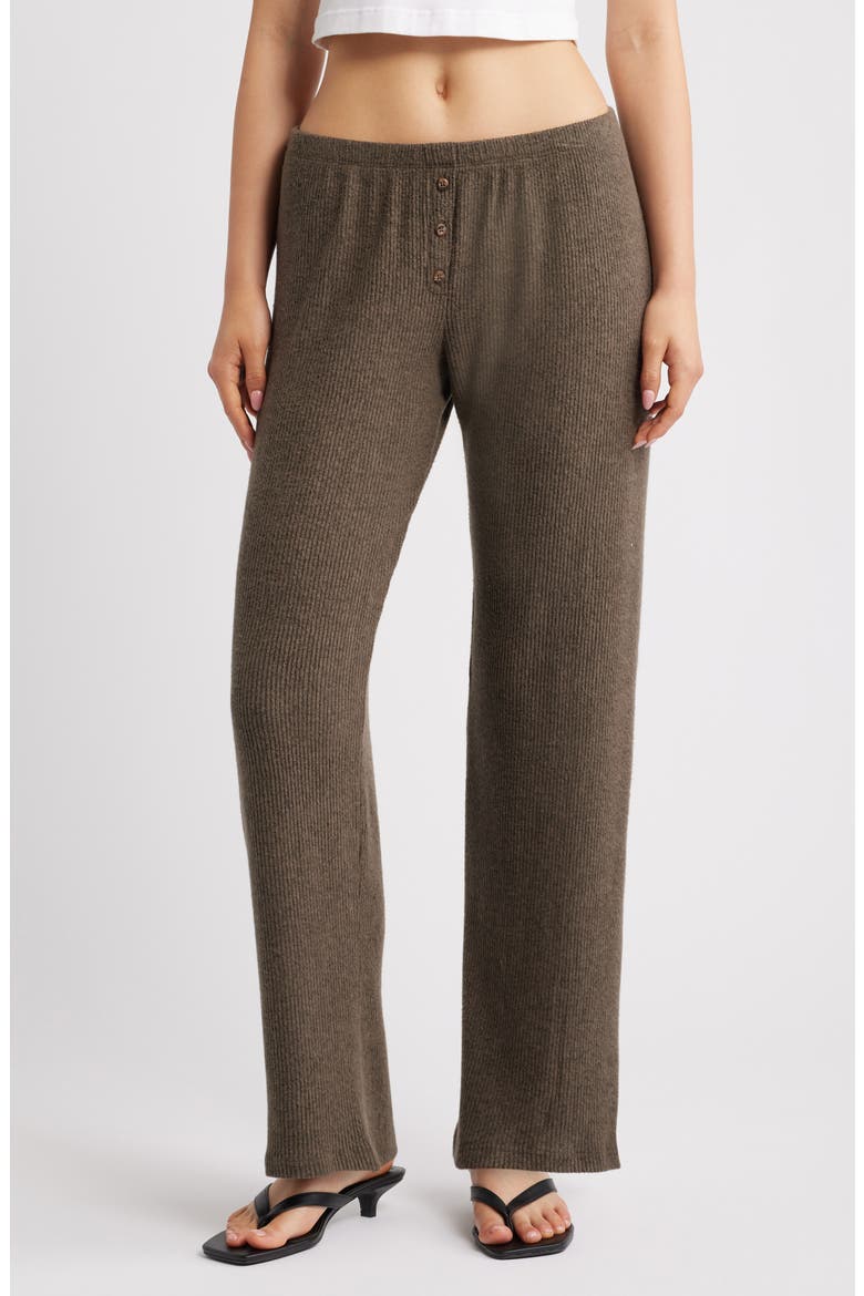 The Teala Low Rise Rib Pants, Main, color, OLIVE