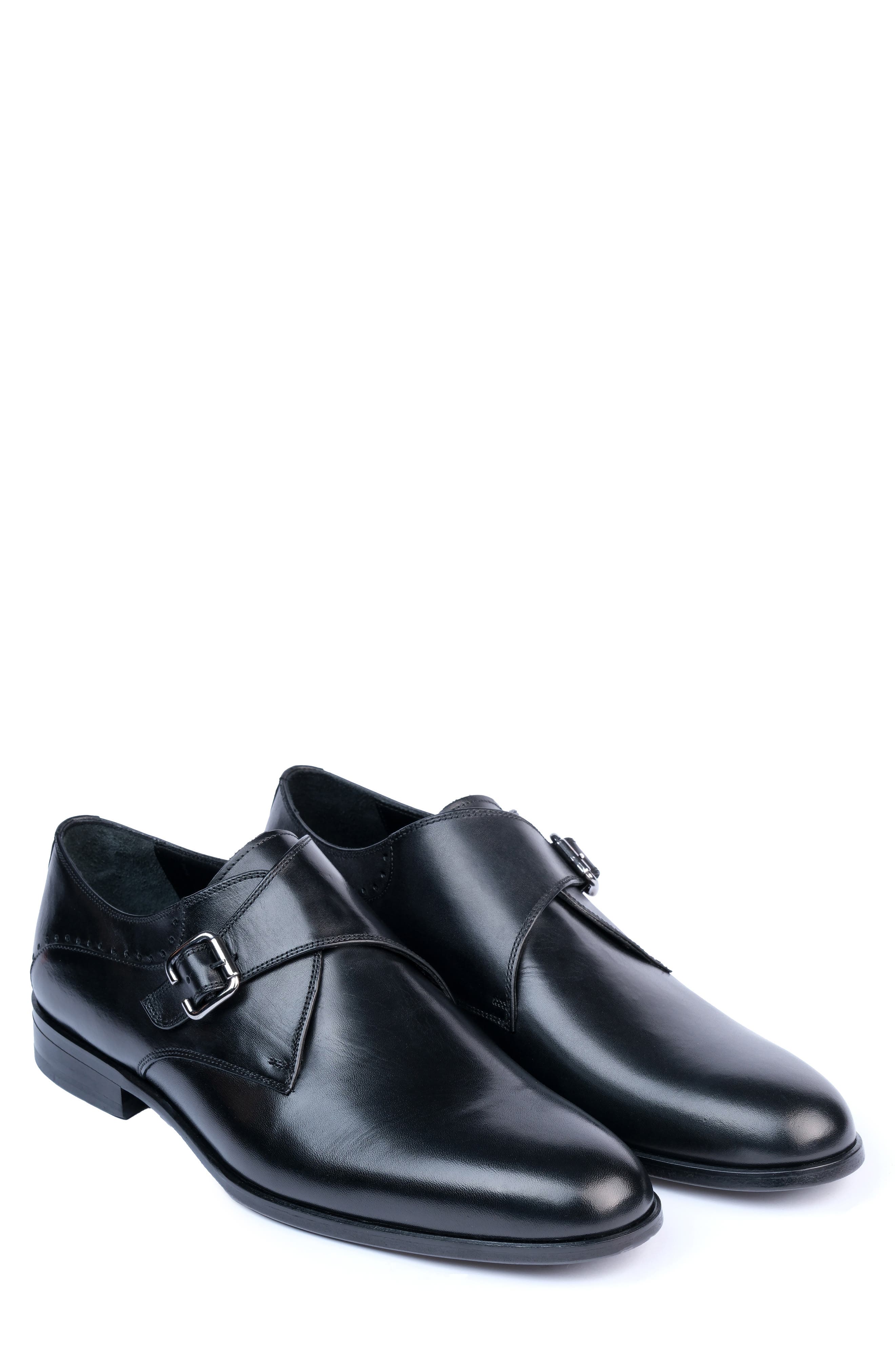 VELLAPAIS Burton Monk Strap Shoe, Alternate, color, Black