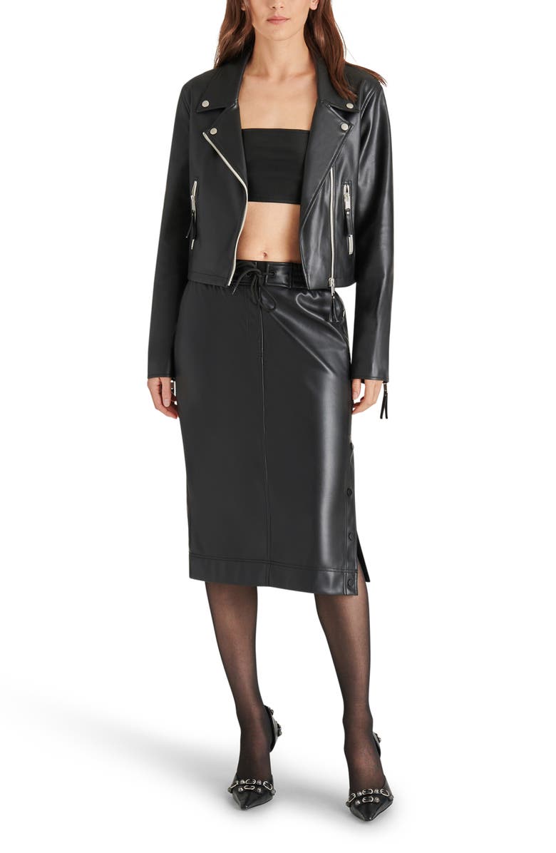 Steve Madden Vinka Faux Leather Moto Jacket, Alternate, color,