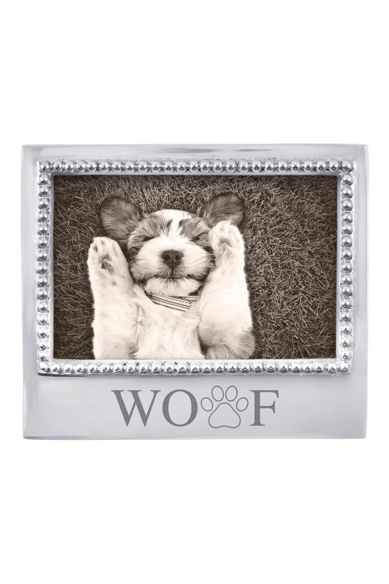 Beaded Woof 4 x 6-Inch Picture Frame, Main, color, SILVER