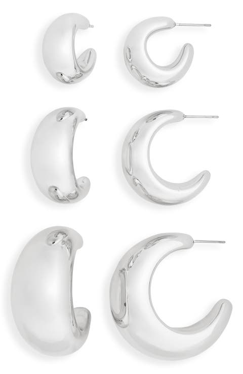 3-Pack C Hoop Earrings