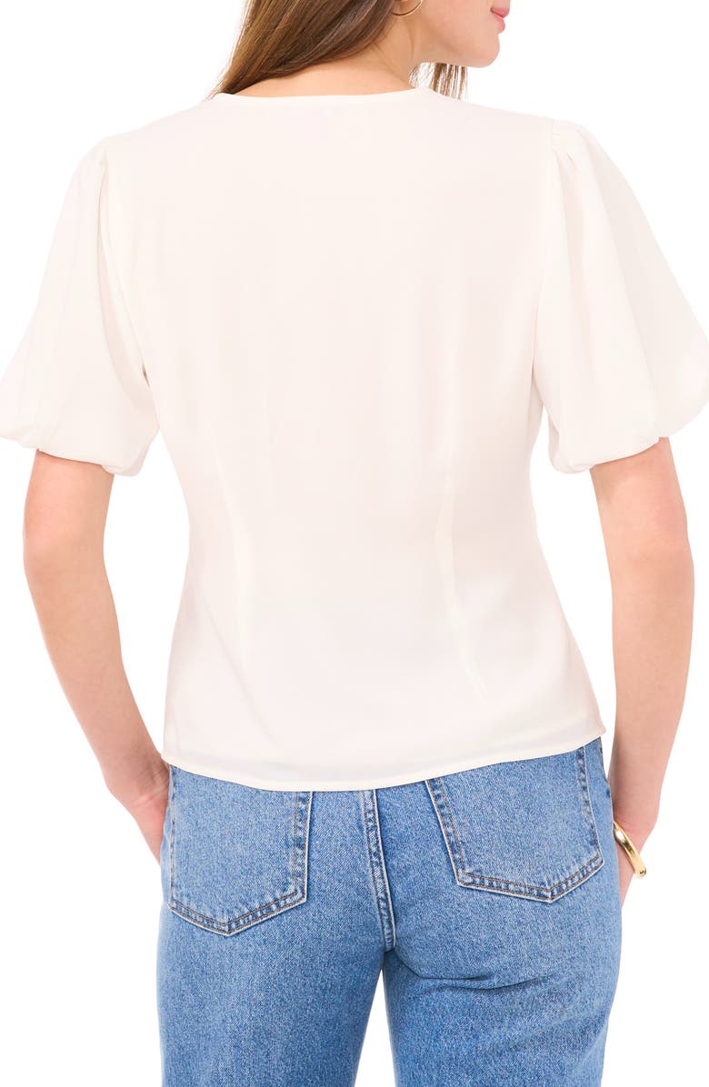 Vince Camuto Lace Pintuck Puff Sleeve Top, Alternate, color, New Ivory