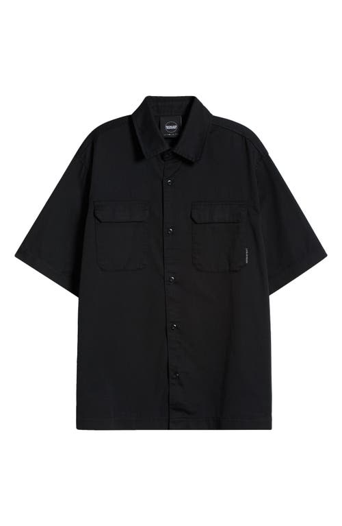 Boiler Room Core Oversize Short Sleeve Button-up Shirt In Black