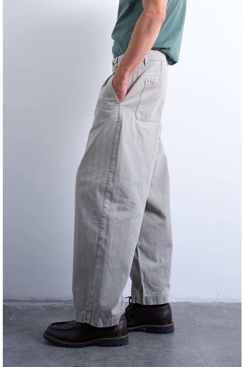 Herringbone Pleated Barrel Pants, Alternate, color, STONE
