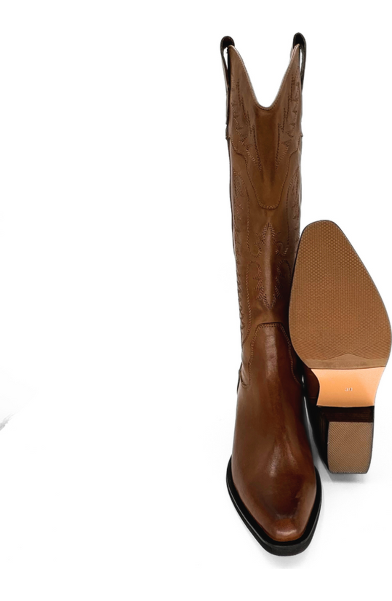 Amie Rafa Montana Leather Western Boots, Alternate, color, Tan