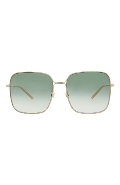 60mm Oversize Rectangle Sunglasses