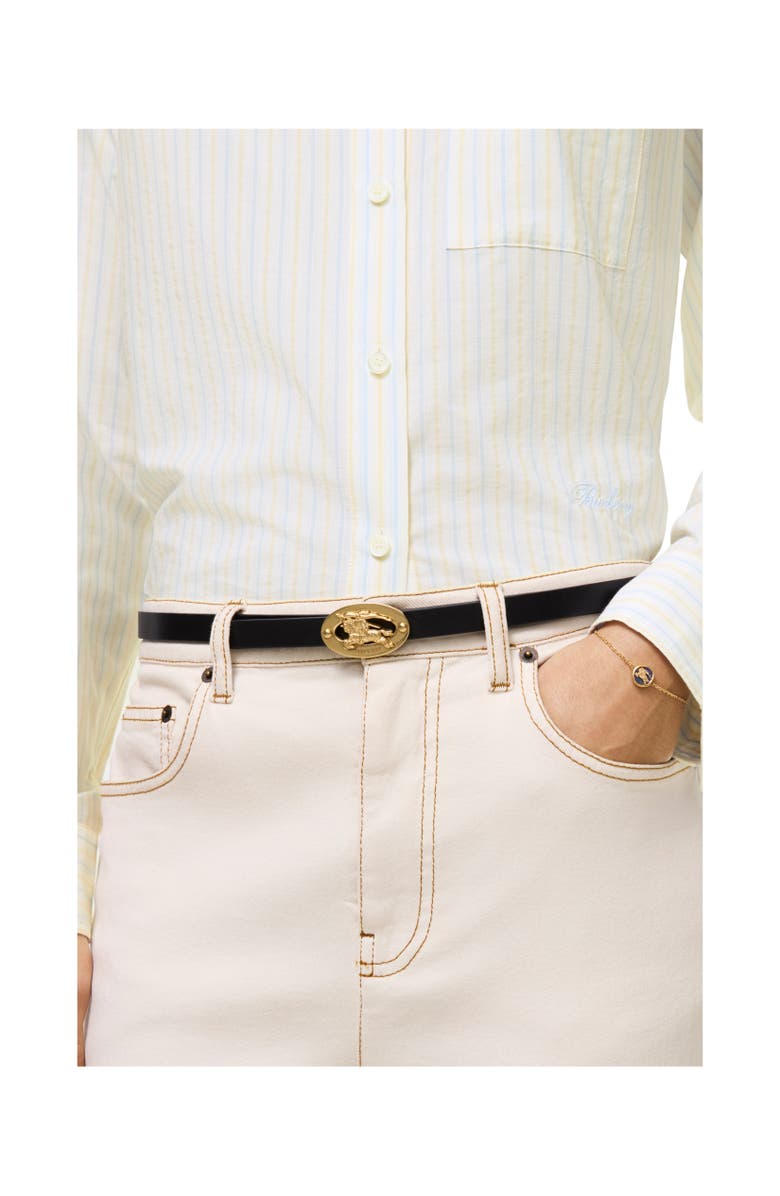 Burberry Thin Reversible Leather Knight Stamp Belt, Alternate, color, Black/Hazel