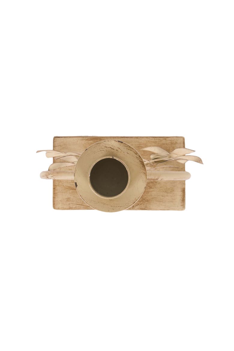Florence Flower Taper Candle Holder, Alternate, color, Gold