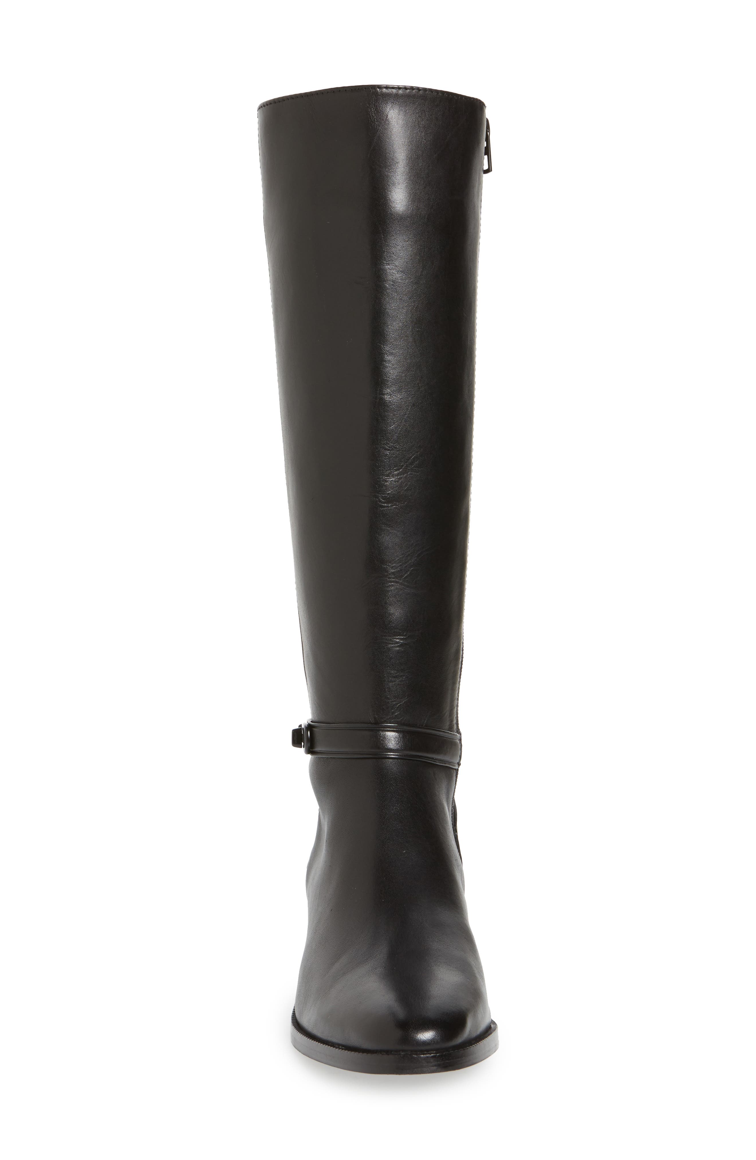 'Caroline' Tall Boot, Alternate, color, BLACK LEATHER NARROW CALF