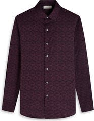 Bugatchi Julian Shaped Fit Abstract Print Button-Up Shirt