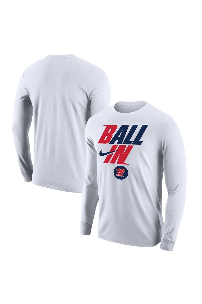 Men's Nike White Ole Miss Rebels Legend Bench Long Sleeve T-Shirt, Alternate, color, White