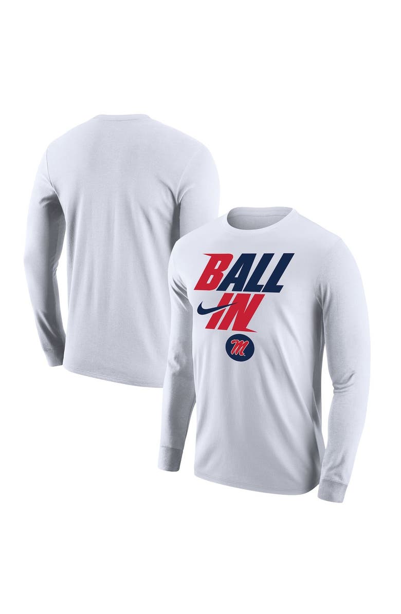 Nike Men's Nike White Ole Miss Rebels Legend Bench Long Sleeve T-Shirt, Alternate, color, 