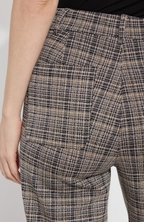 Lyssé Erin High Waist Ponte Jacquard Pant In Opposites Attract Plaid