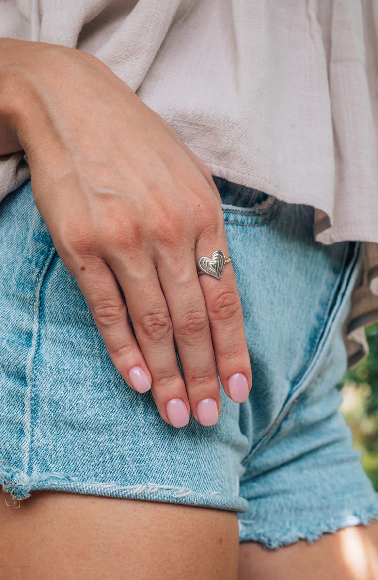 Sterling Forever Beating Heart Ring, Alternate, color,