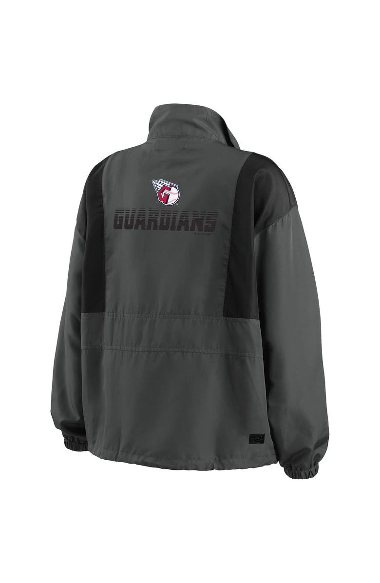 WEAR by Erin Andrews Women's WEAR by Erin Andrews Charcoal Cleveland Guardians Packable Half-Zip Jacket, Alternate, color, Charcoal
