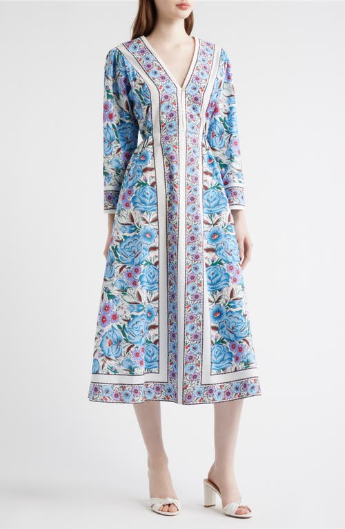 Cleobella Blanche Print Long Sleeve Organic Cotton Midi Dress in Fluora Print at Nordstrom, Size X-Small