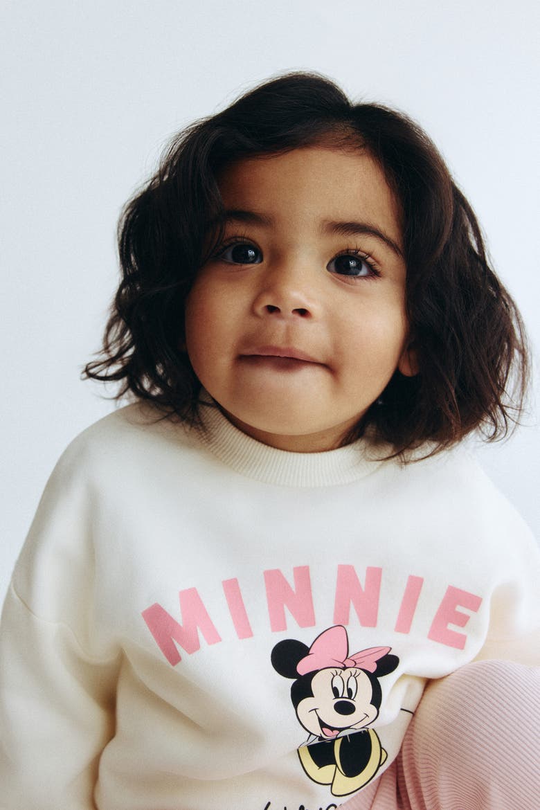 2-piece Sweatshirt And Leggings Set, Alternate, color, Cream/Minnie Mouse