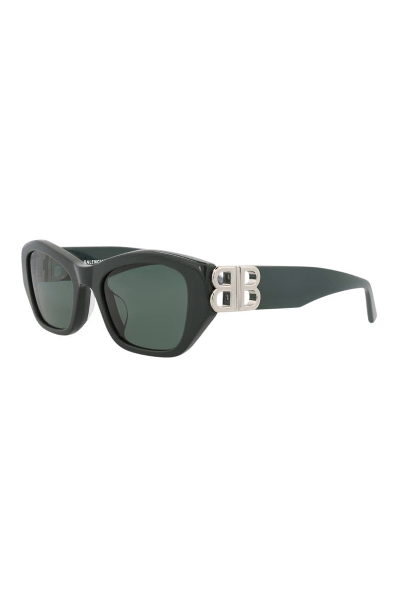 53mm Cat Eye Sunglasses, Alternate, color, GREEN GREEN GREEN