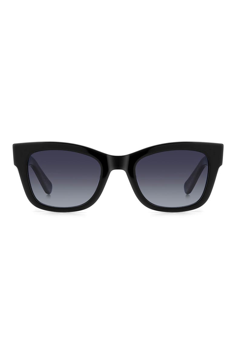 aimee 50mm gradient cat eye sunglasses, Main, color, BLACK GLITTER / DARK GREY SF