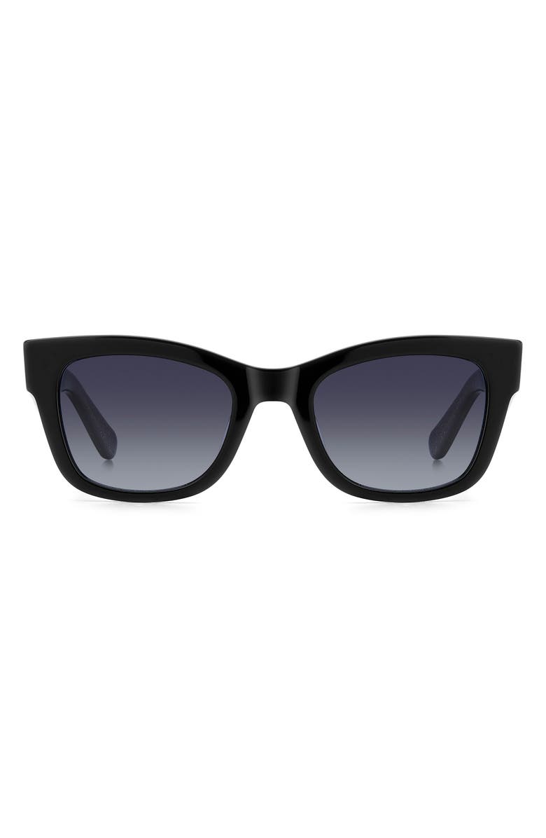 Kate Spade New York aimee 50mm gradient cat eye sunglasses, Main, color, Black Glitter / Dark Grey Sf