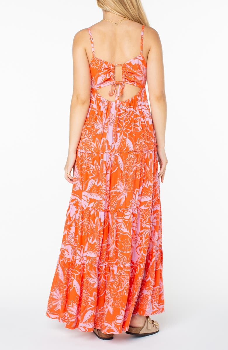Roxy Warm Rays Floral Maxi Dress, Alternate, color, Tigerlily Tropicool Print
