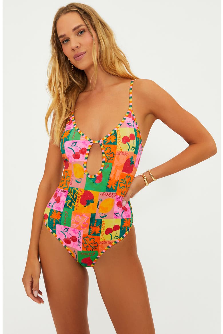Priscilla Cutout One-Piece Swimsuit, Alternate, color, FRUIT MAR