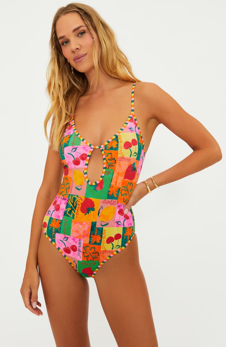Beach Riot Priscilla Cutout One-Piece Swimsuit, Alternate, color, Fruit Mar