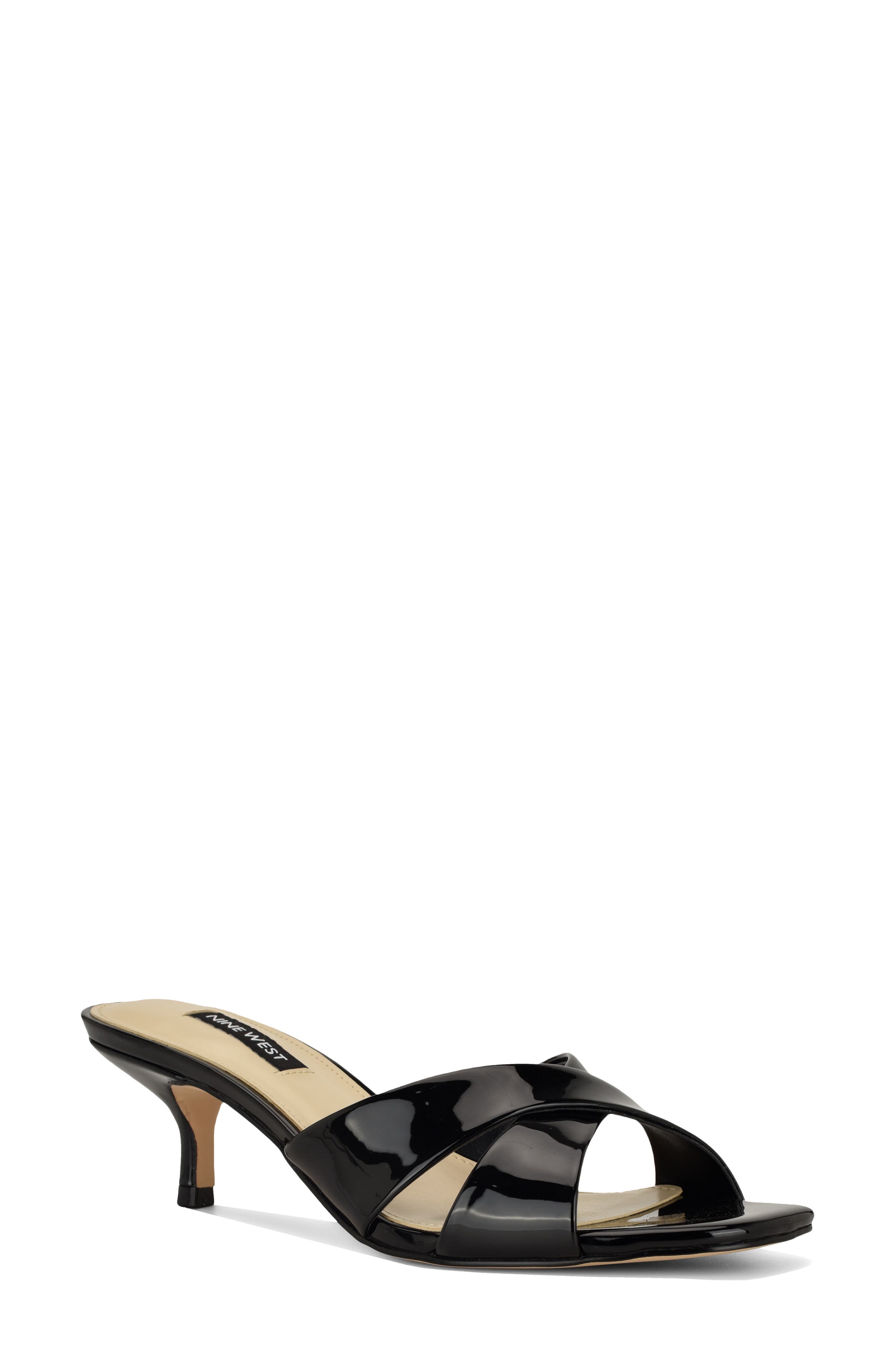 Nine West Merlana Kitten Heel Sandal, Main, color, Black