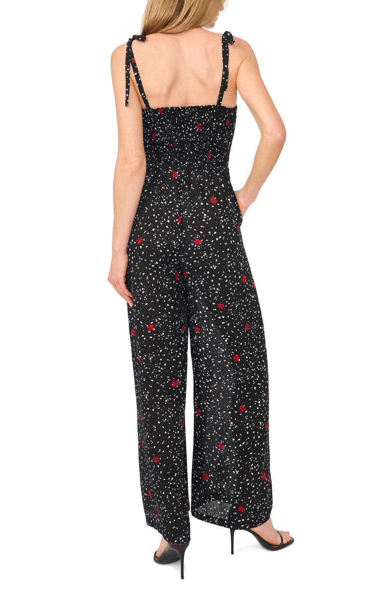 CeCe Print Tie Strap Wide Leg Jumpsuit, Alternate, color,