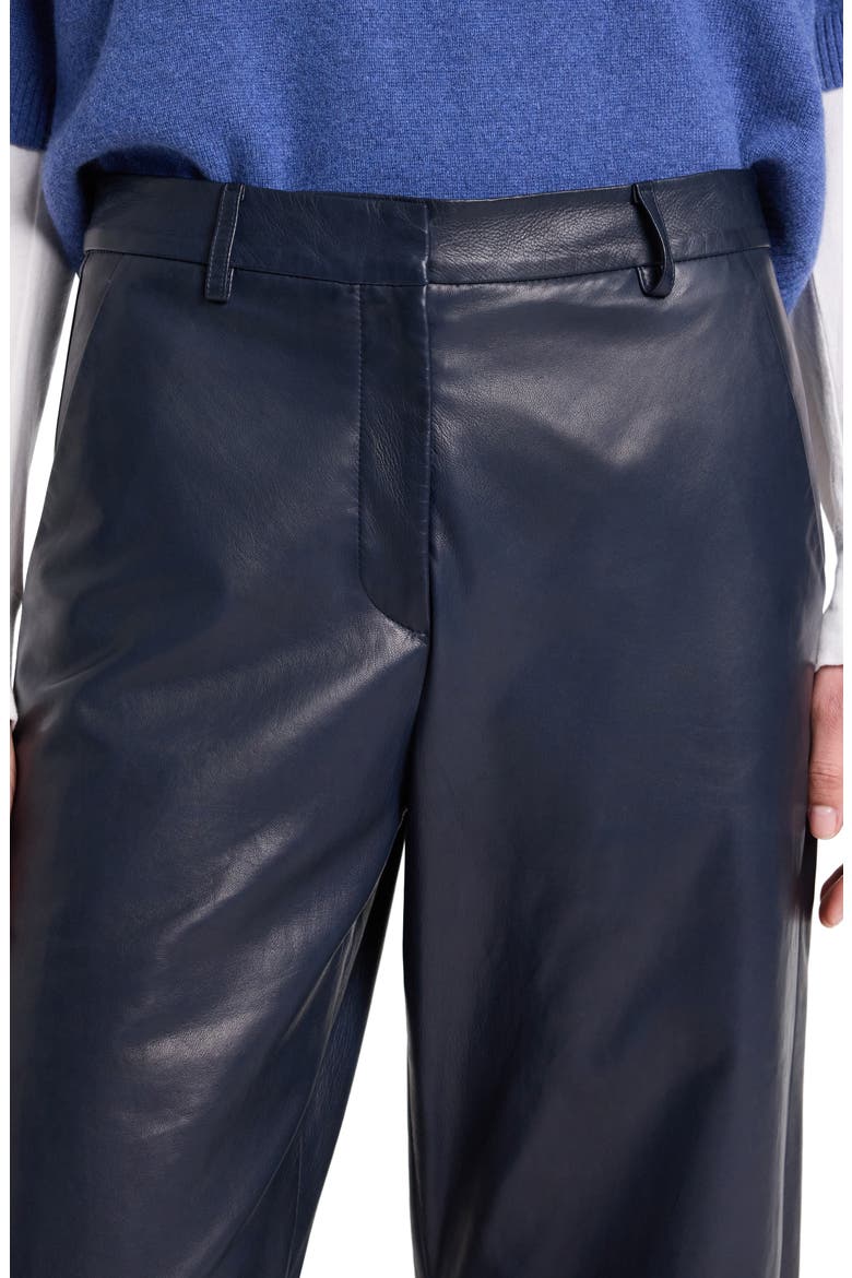 Slouchy Boyfriend Crop Leather Pants, Alternate, color, MIDNIGHT