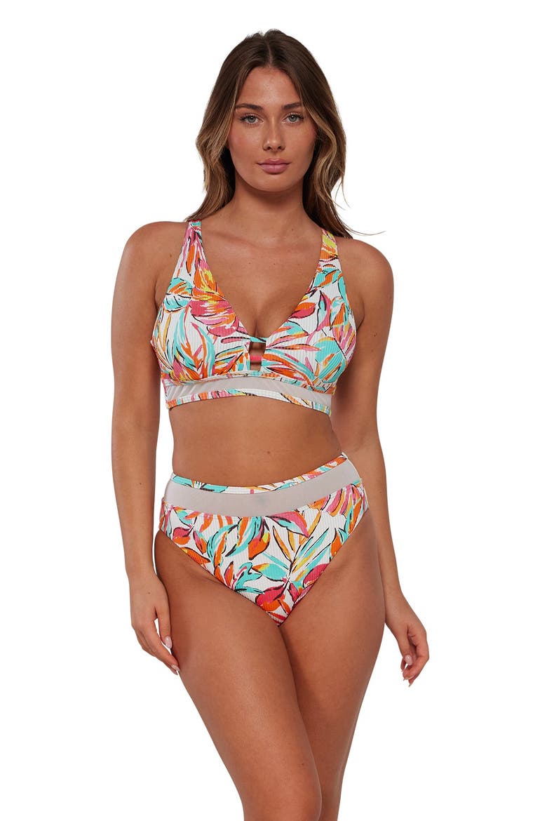 Danica Bikini Swimsuit Top - D Cup, Main, color, Palms Serenade Sandbar Rib