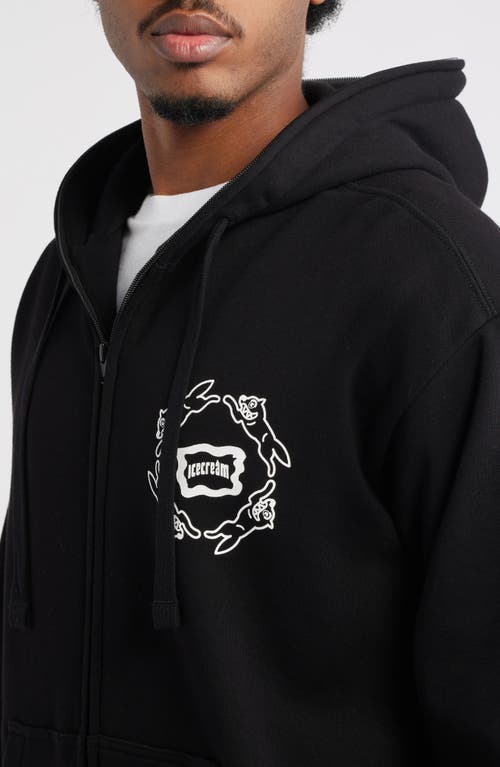 Icecream Loop Cotton French Terry Hoodie In Black