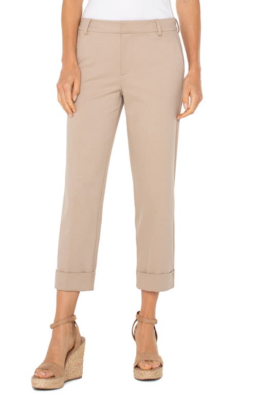 Liverpool Los Angeles Kelsey Crop Tapered Pants In Biscuit Tan