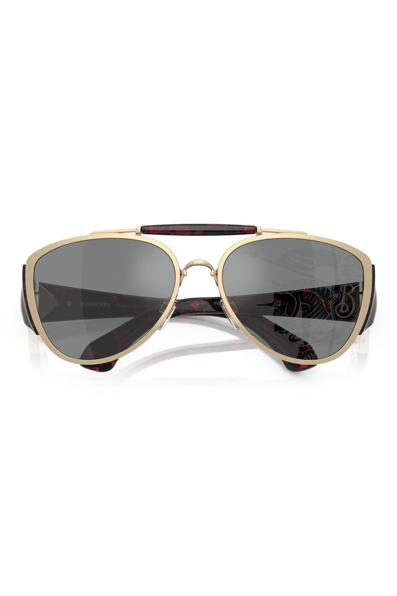 60mm Pilot Sunglasses, Alternate, color, LIGHT GOLD