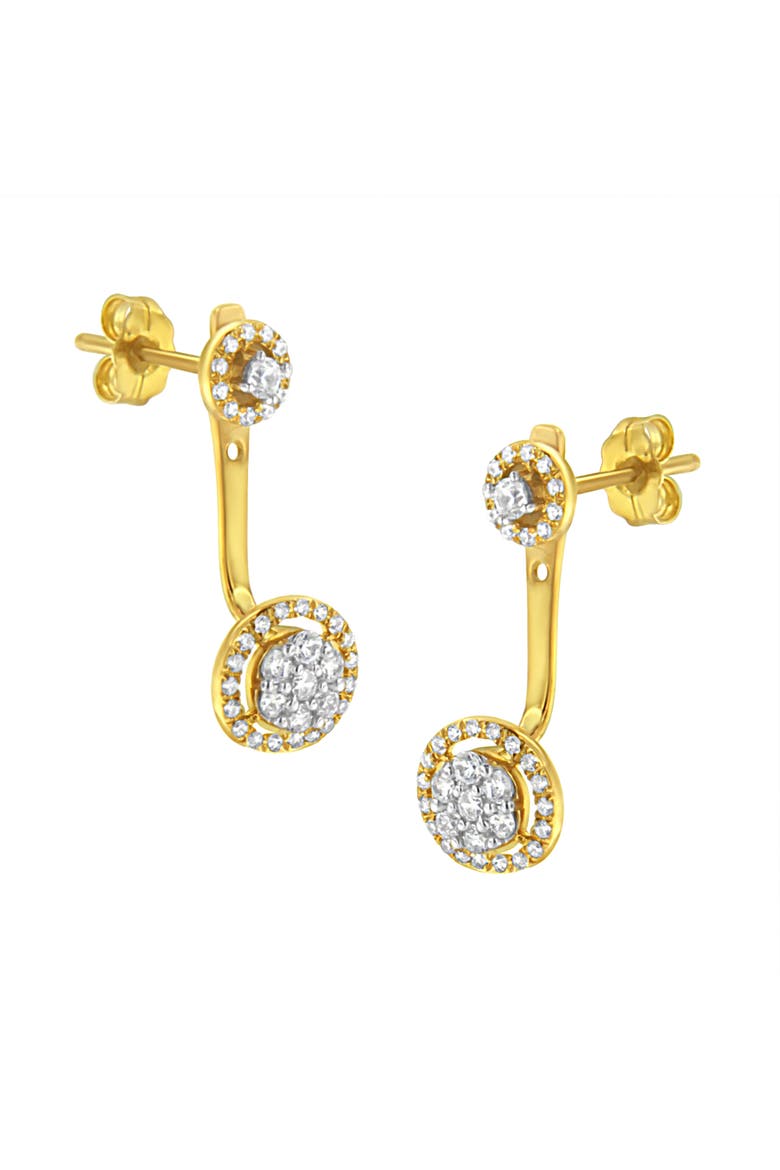 14K Yellow Gold Plated Silver 5/8 Ct Diamond Removable Stud and Dangle Earrings, Main, color, Yellow