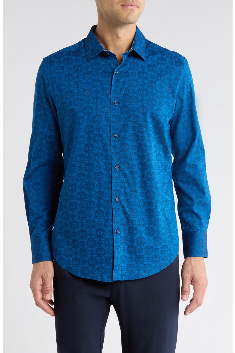 Stellman Cotton Dress Shirt, Main, color, NAVY