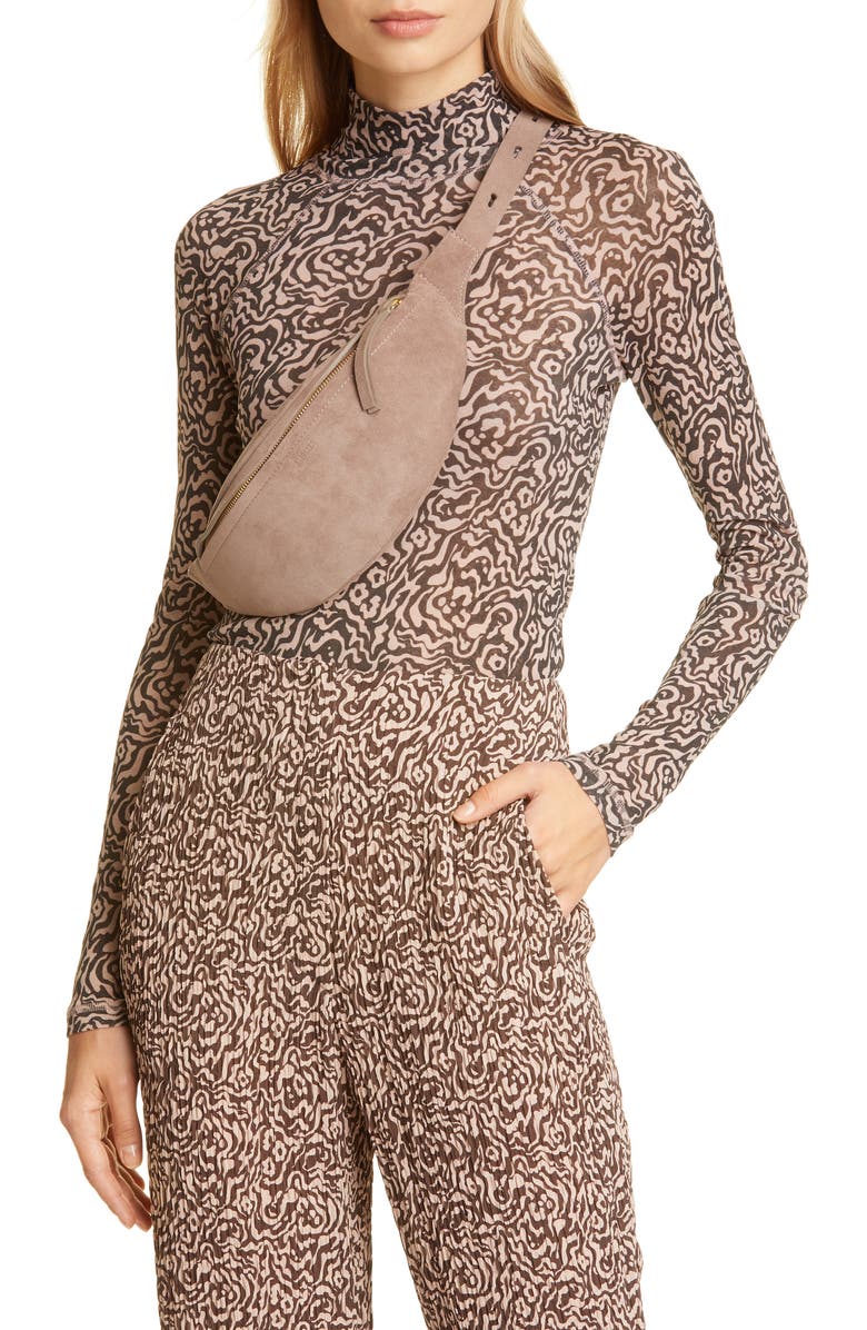 Nanushka Lubo Suede Belt Bag, Alternate, color,