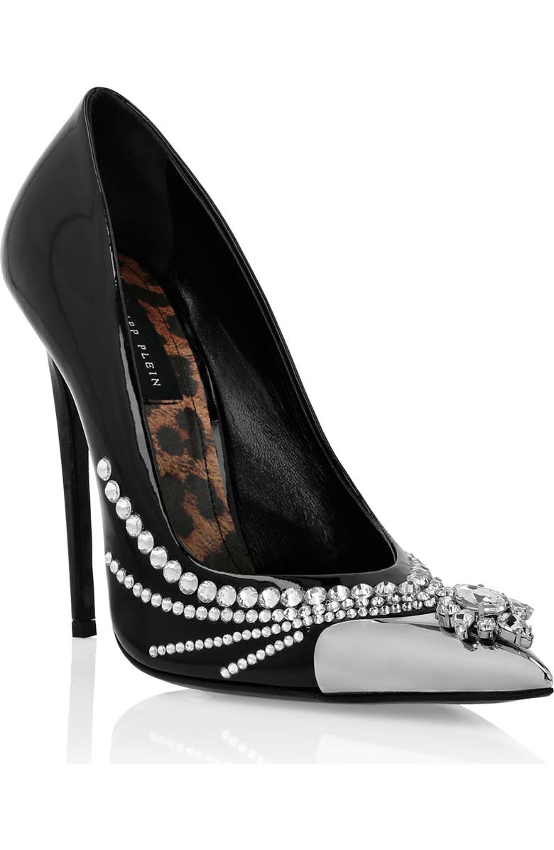 PHILIPP PLEIN Patent Leather Decollete Hi-Heels Women, Main, color, Black