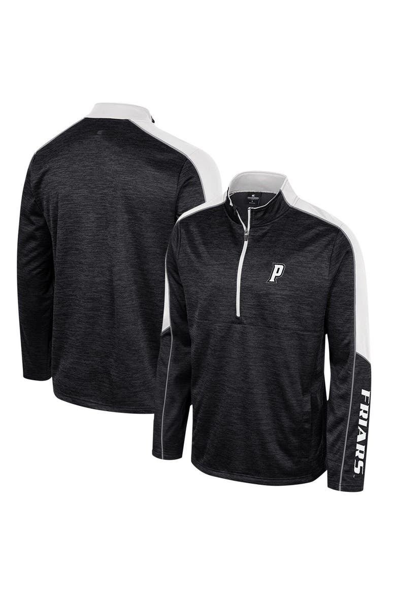 Men's Colosseum Black Providence Friars Marled Half-Zip Jacket, Main, color, Black
