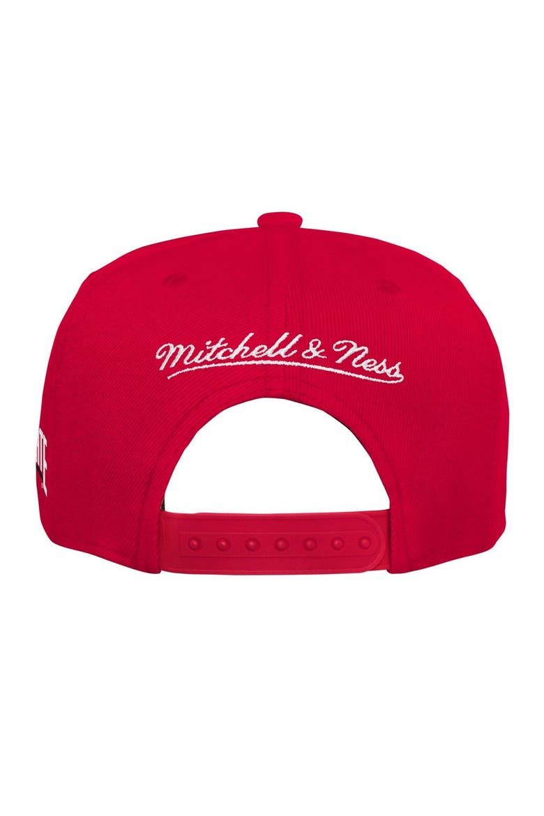 Youth Mitchell & Ness Scarlet/Black Ohio State Buckeyes Half and Half Snapback Hat, Alternate, color, Scarlet