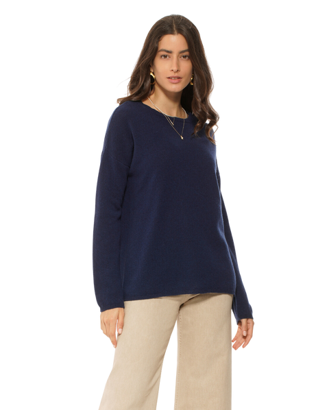 Lightweight Oversized Pure Cashmere Boatneck Sweater