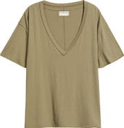 Free People Nina V-Neck Cotton T-Shirt