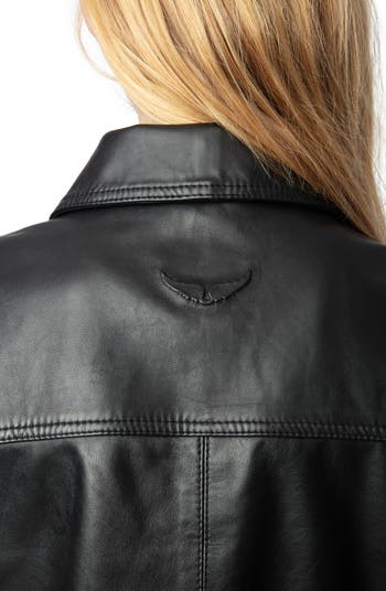 Zadig & Voltaire Liston Leather Crop Jacket | Nordstrom