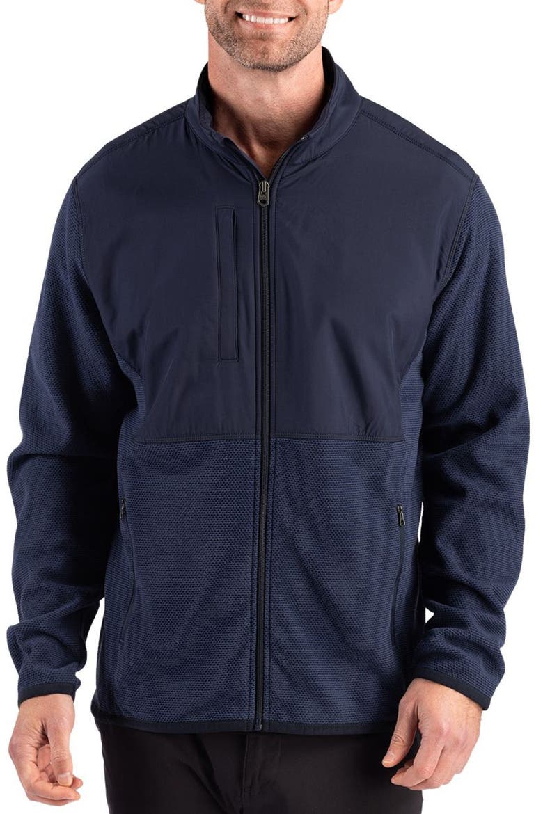 Hunts Point Epic Comfort Mixed Media Jacket, Main, color, NAVY BLUE