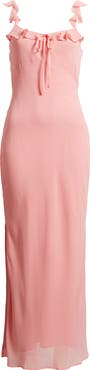 Open Edit Ruffle Chiffon Maxi Dress