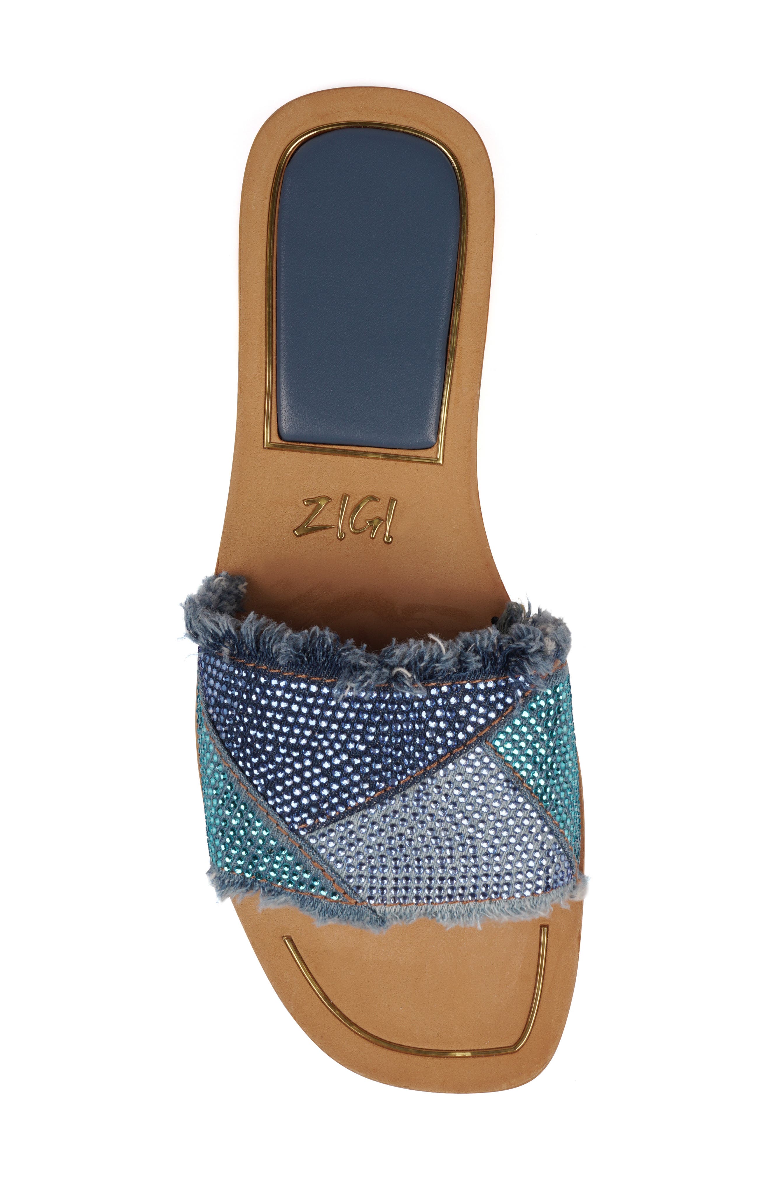 ZIGI Tamy Rhinestone Slide Sandal, Alternate, color, Blue Denim