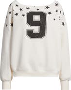 Vinyl Icons Nine Stars One Shoulder Graphic Sweatshirt
