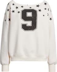 Vinyl Icons Nine Stars One Shoulder Graphic Sweatshirt